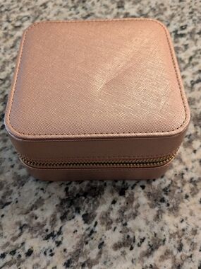 Rose Gold Square Jewelry Travel Case